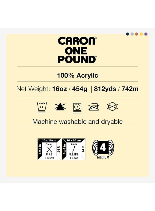 CARON One Pound Solids Yarn, 16oz, Gauge 4 Medium, 100% Acrylic - Black- For Crochet, Knitting & Crafting ( 1 Piece ) - Image 2