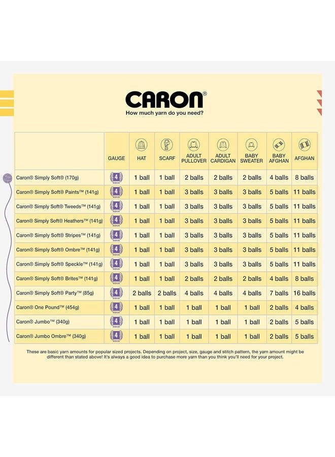 CARON One Pound Solids Yarn, 16oz, Gauge 4 Medium, 100% Acrylic - Black- For Crochet, Knitting & Crafting ( 1 Piece ) - Image 5