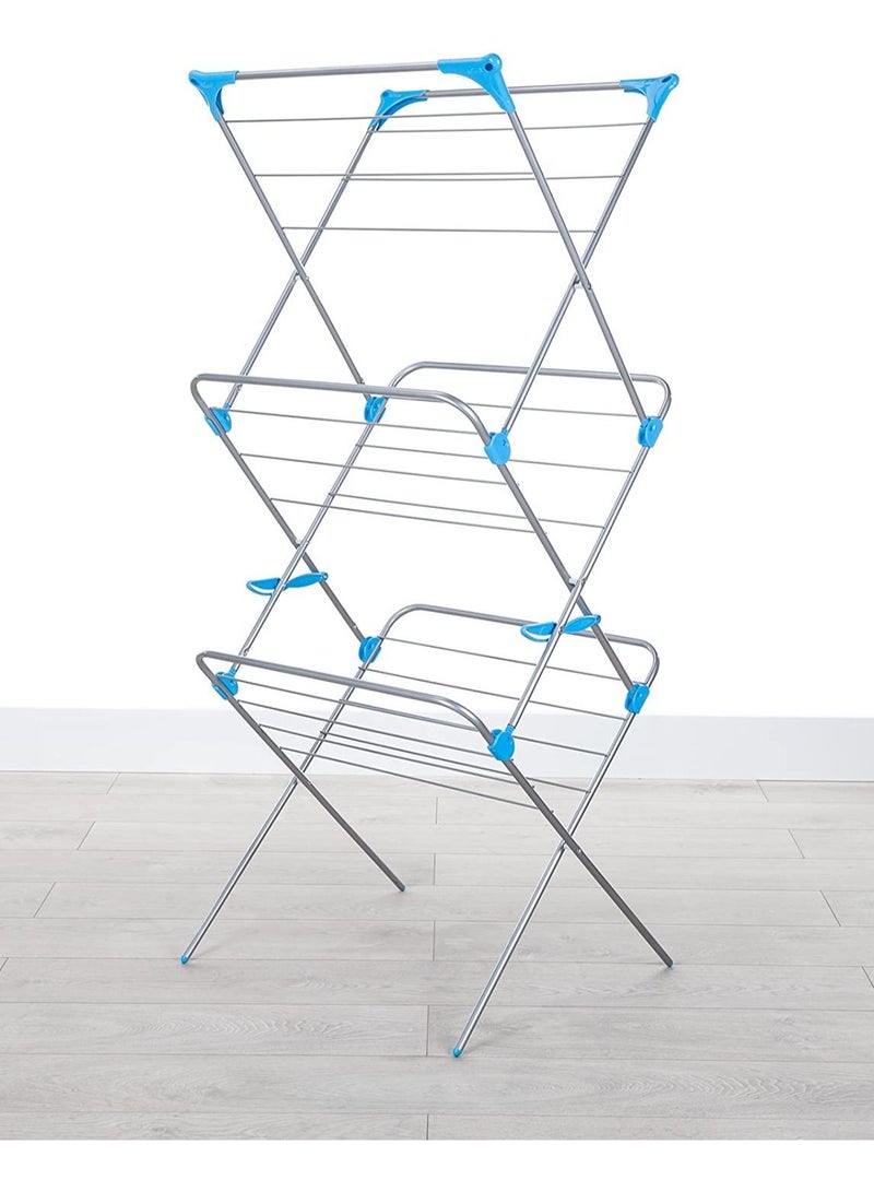 DubaiGallery 3 Tier Steel Folding Concertina Clothes Airer Laundry Horse Dryer Ideal For Indoor Outdoor - Image 4