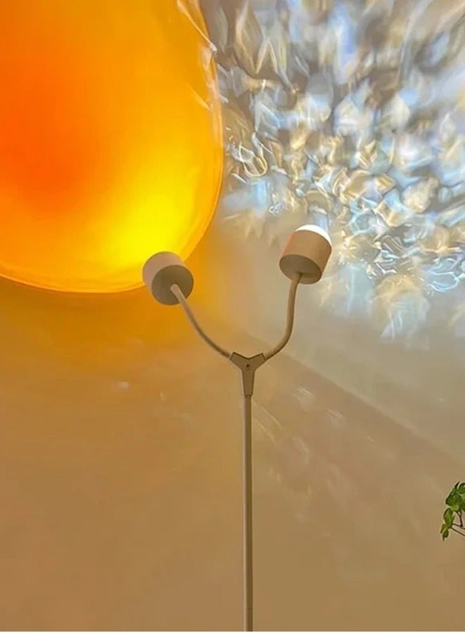 Sumkyle Modern Floor Lamp, Color Changing Sunset Lamp Projector with Ocean Wave Effect, LED Floor Lamp Double Side Lighting Corner Lamp for Living Room - Image 2
