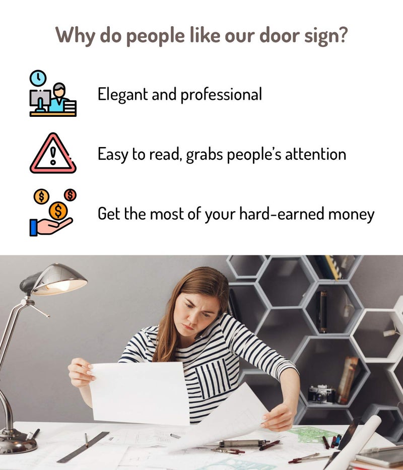 Fun-Plus Working Sign for Door, 2 Pack (Printed on Both Sides), 9.3″x3.5″ PVC Plastic, Home Office Accessories, Do Not Disturb, Studying, Working from Home, Do Not Disturb Door Hanger Sign - Image 3