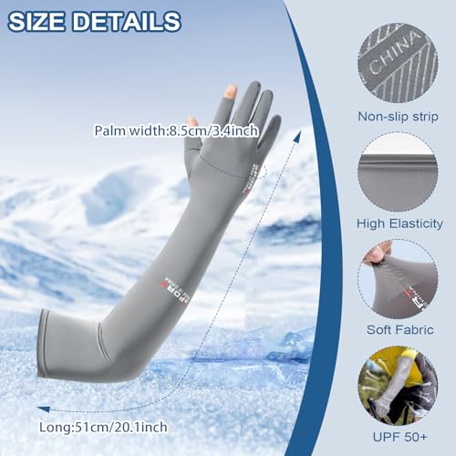 CoolShef Sun Protection Gloves UV Arm Sleeves for Men & Women, Compression Cooling Hand Gloves for Summer, Sports & Workout, Tattoo Cover for Bike Riding - Image 2