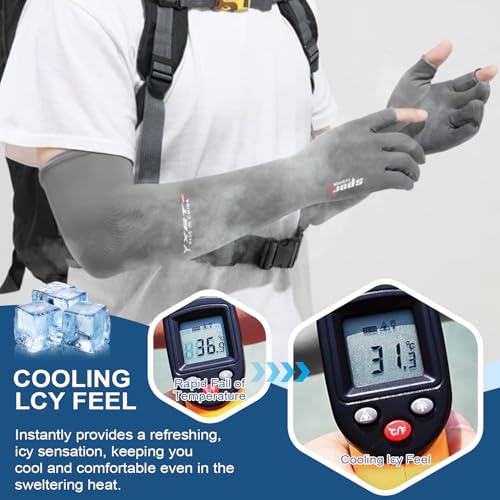CoolShef Sun Protection Gloves UV Arm Sleeves for Men & Women, Compression Cooling Hand Gloves for Summer, Sports & Workout, Tattoo Cover for Bike Riding - Image 4