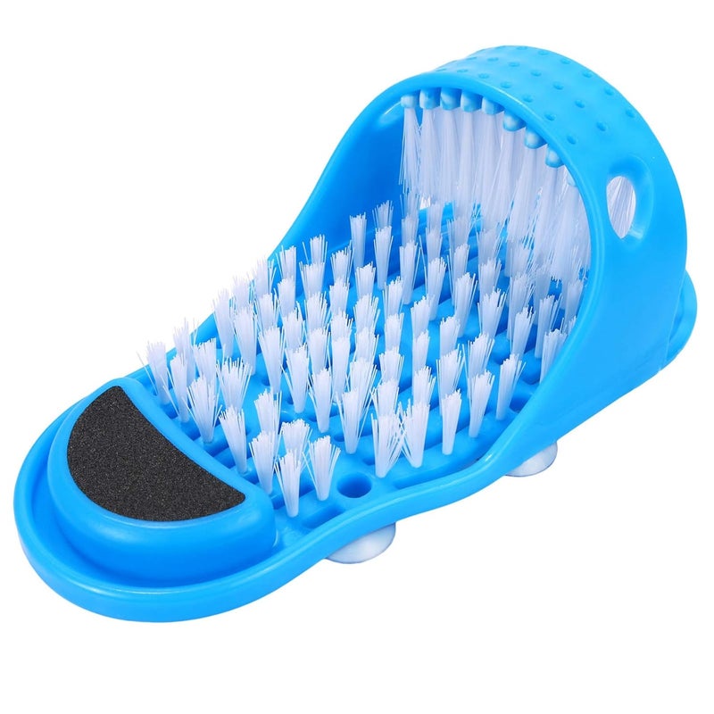 Kissbuty Kissbuty Magic Feet Cleaner Simple Foot Scrubber Feet Shower Spa Easy Feet Cleaning Brush Exfoliating Foot Massager Slipper for Unisex Adults 1 Pc Blue