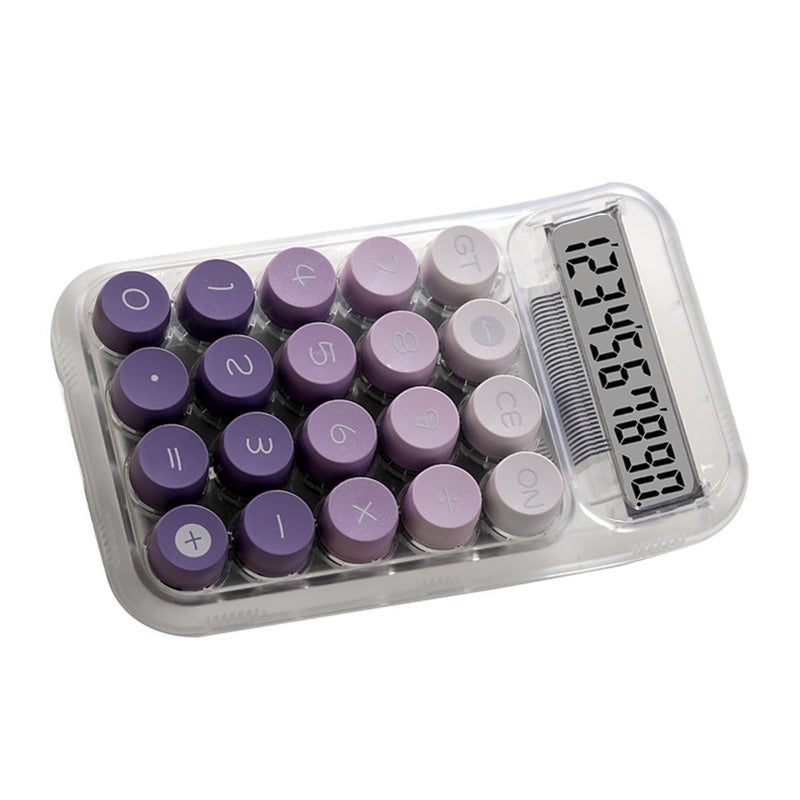 Cute Desktop Calculator Mechanical Clear Digital Display Simple Basic Desk Calculators for Business Office Supplies Purple - Image 3
