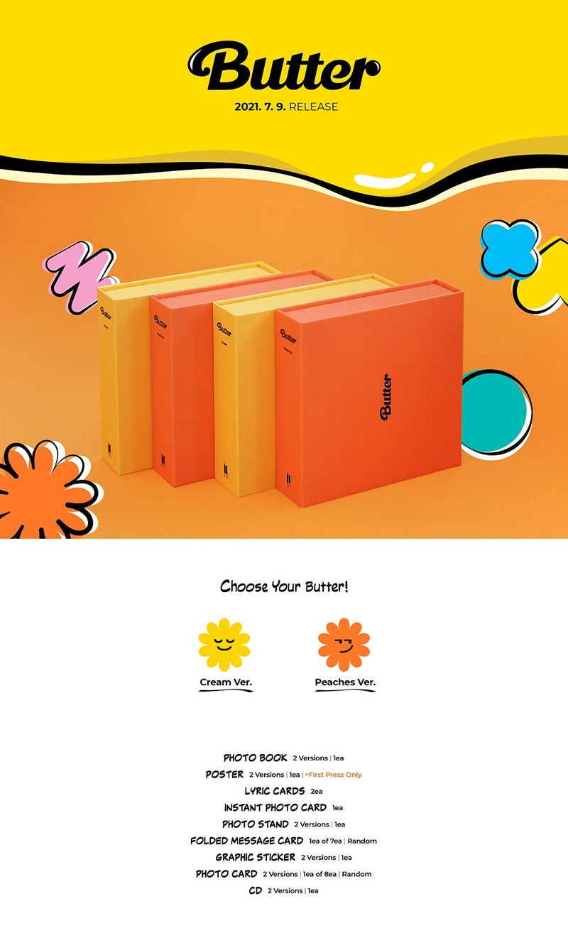 Import Big Hit Entertainment KTMMD1083 BTS - Butter Album+Extra Photocards Set (Cream ver.) - Image 2