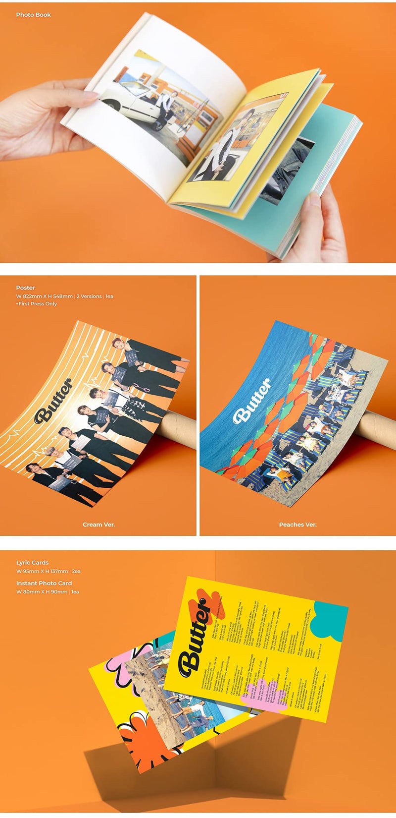 Import Big Hit Entertainment KTMMD1083 BTS - Butter Album+Extra Photocards Set (Cream ver.) - Image 4