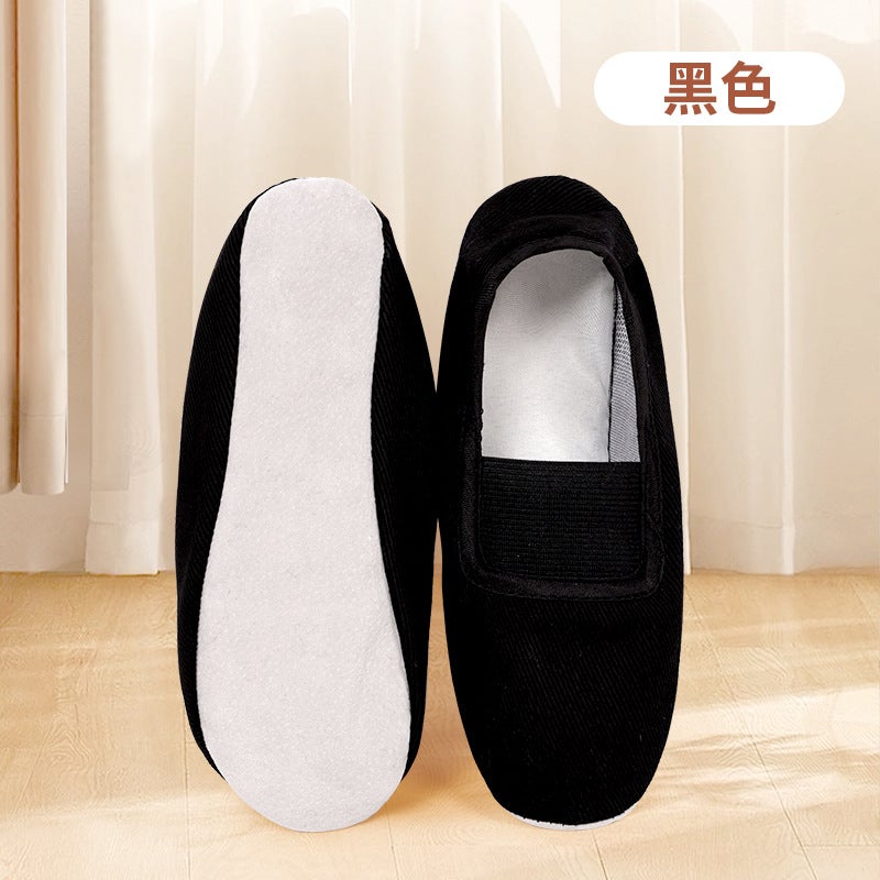 Generic Unisex Gymnastics Dance Shoes Canvas Soft Sole Black-integrated full bottom