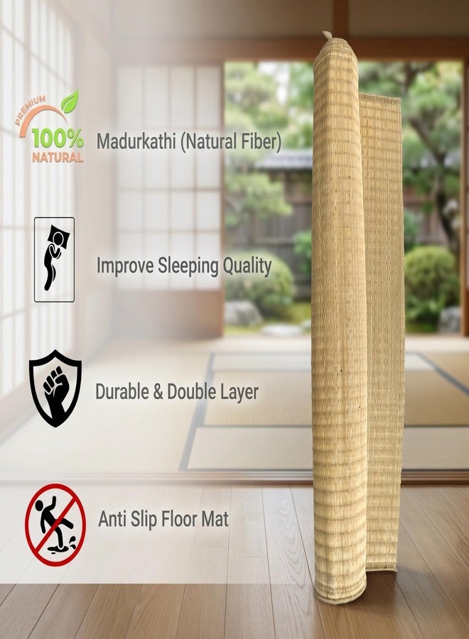 ORRIC Natural Single Layered Kusha Grass Mat - Traditional Korai Pai/Madur Chatai for Yoga, Meditation, Puja & Floor Seating - Eco-Friendly & Breathable (40 x 72 INCH) - Image 5