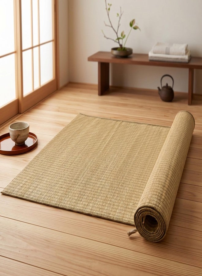 ORRIC Natural Single Layered Kusha Grass Mat - Traditional Korai Pai/Madur Chatai for Yoga, Meditation, Puja & Floor Seating - Eco-Friendly & Breathable (40 x 72 INCH) - Image 1