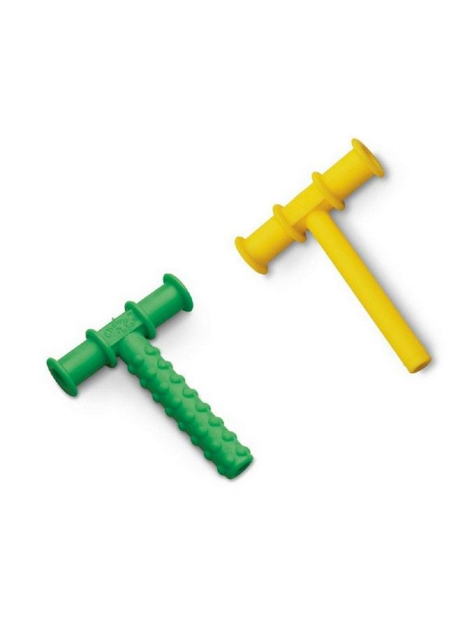Chewy Tubes Pack Of 2 Green & Yellow - Image 1
