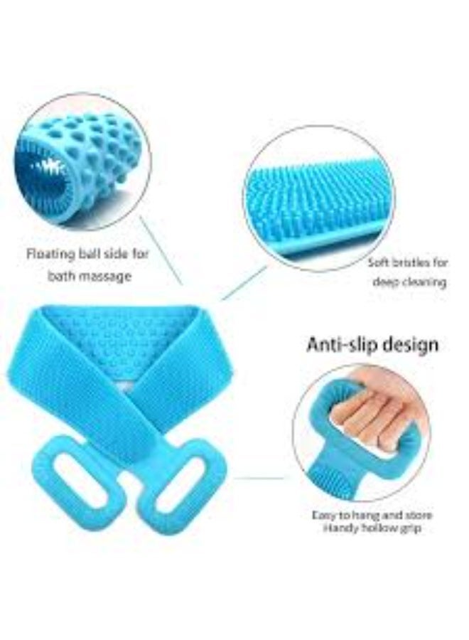 maya accessories Silicone Bath & Massage Loofah - Large Size - Skin Friendly - Amazon Brand (Medical Silicone - Safe Use - Back and Body Massage - Effective Cleansing 1PC may vary color - Image 2