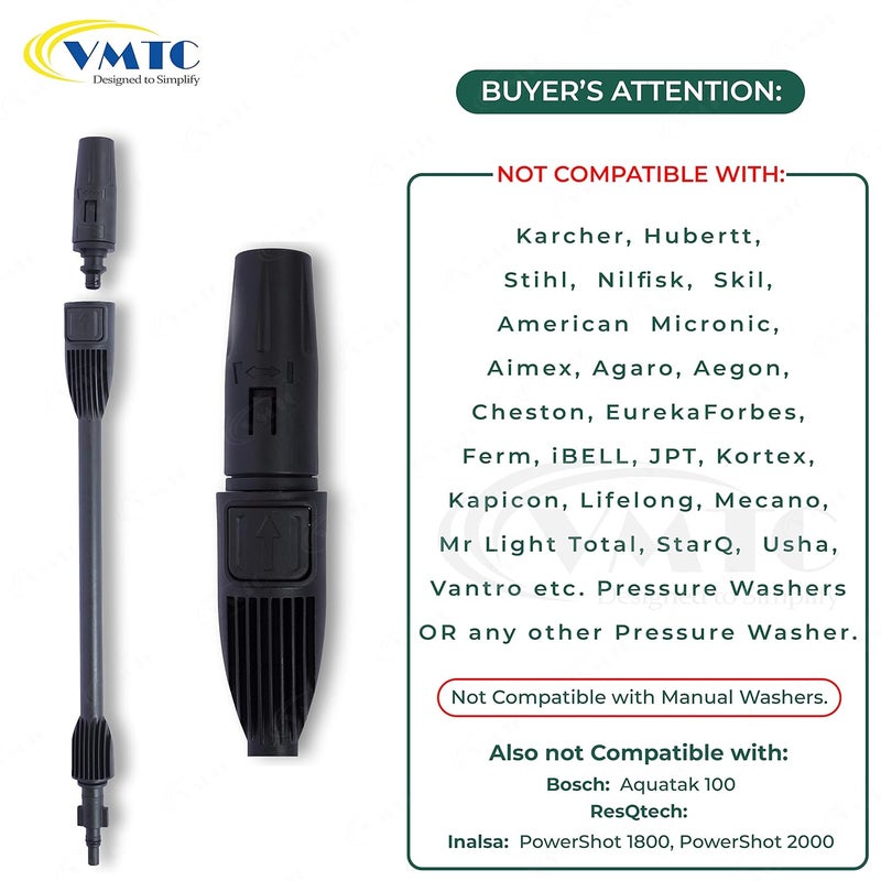 VMTC فوهة ضغط متغيرة لانس غسالة سيارات عالية الضغط ملحق متوافق مع بوش أكواتاك/AQT. - Image 4
