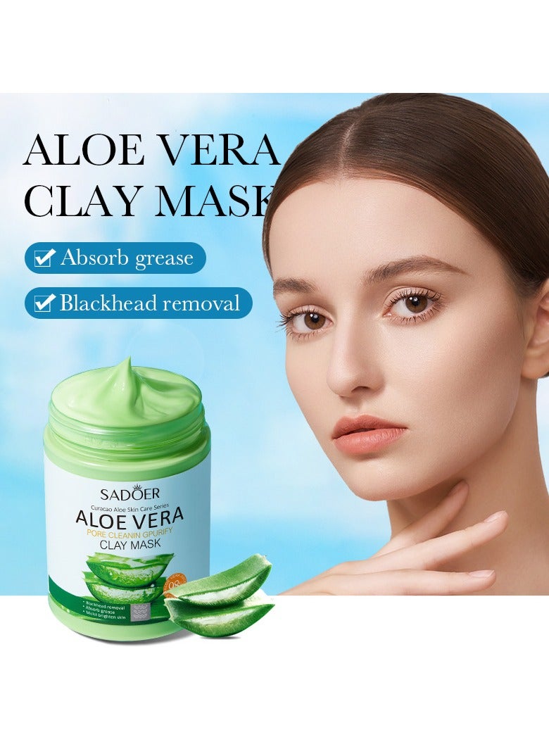 SADOER 100g Aloe Vera Pore Clearing Mud Mask, Delicate Skin, Cleansing Facial Gel Mud Mask ! - Image 1