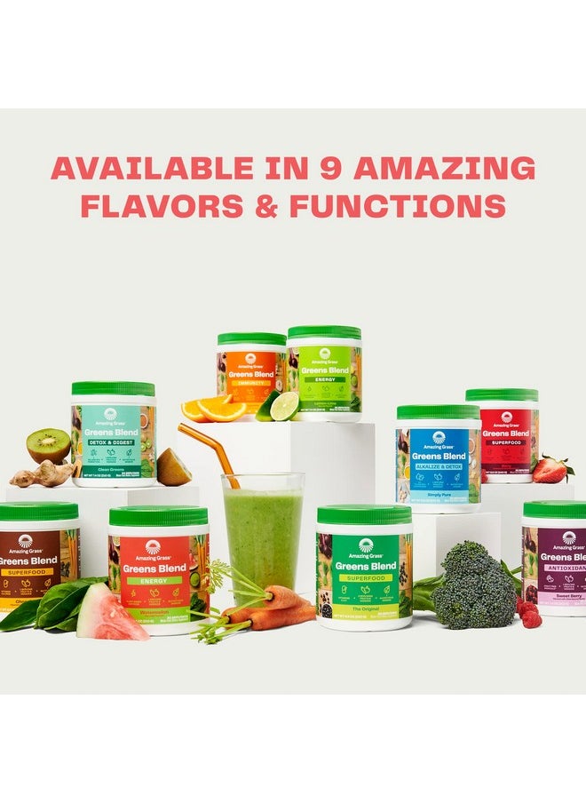 Amazing Grass - Green Superfood Energy: Super Greens Powder & Plant Based Smoothie Mix Caffeine With Matcha Green Tea & Beet Root Powder Watermelon 60 Servings - Image 1