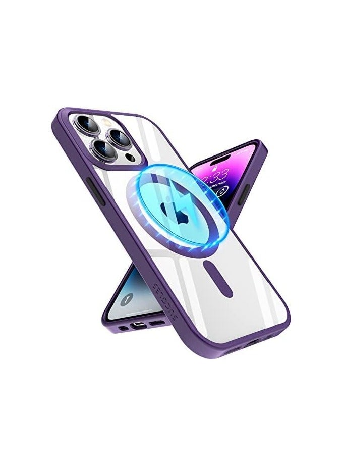 Magnetic Case, Compatible with MagSafe,Ultra Slim Hard PC with Soft TPU Edges Protective Case,for iPhone 11 Pro Max,6.7 Inch Case (Dark Purple) 