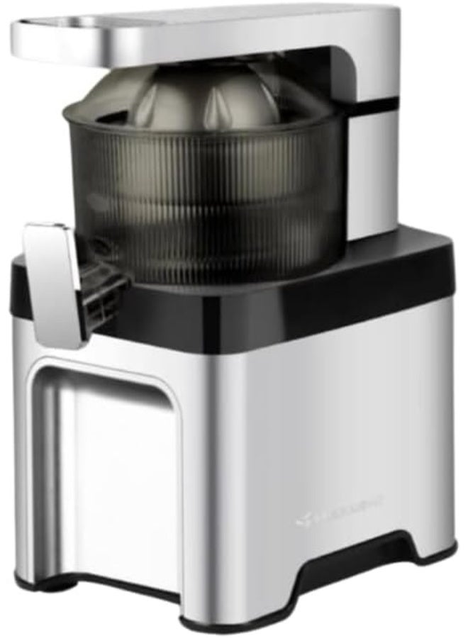 MEBASHI Commercial Electric Citrus Juicer, 60W, 1L Capacity, Black & Stainless Steel, Aluminium Cover and Cone (ME-JC3008)