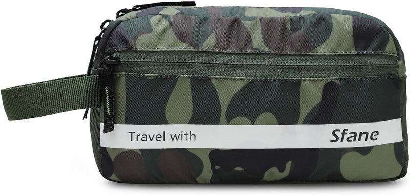 SFANE Toiletry Bag for Men & Women Makeup Pouch, Travel Essentials Travel Organizer Travel Pouch for Men for Travel Kit for Toiletries, Wash Bag, Green, Travel Accessories - Image 1