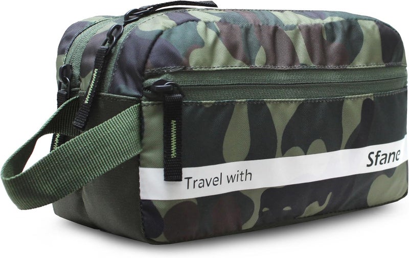 SFANE Toiletry Bag for Men & Women Makeup Pouch, Travel Essentials Travel Organizer Travel Pouch for Men for Travel Kit for Toiletries, Wash Bag, Green, Travel Accessories - Image 2