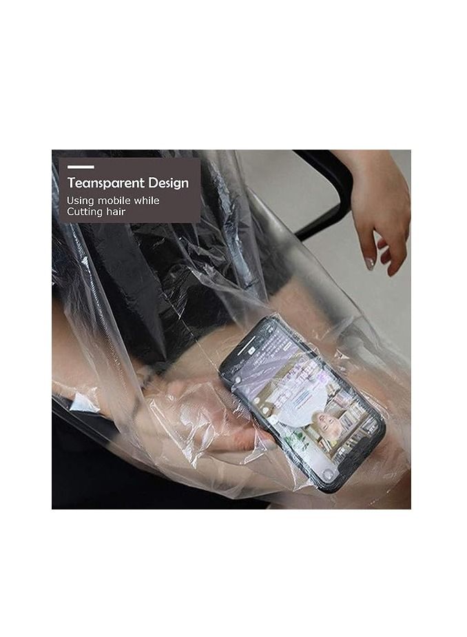 أوريتي 50 قطعة من مآزر تصفيف الشعر المقاومة للماء للاستخدام مرة واحدة من ORiTi، أغطية شفافة لصالونات تصفيف الشعر واستخدامها في الحلاقة - Image 4