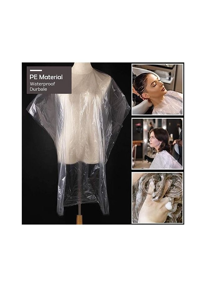 أوريتي 50 قطعة من مآزر تصفيف الشعر المقاومة للماء للاستخدام مرة واحدة من ORiTi، أغطية شفافة لصالونات تصفيف الشعر واستخدامها في الحلاقة - Image 3