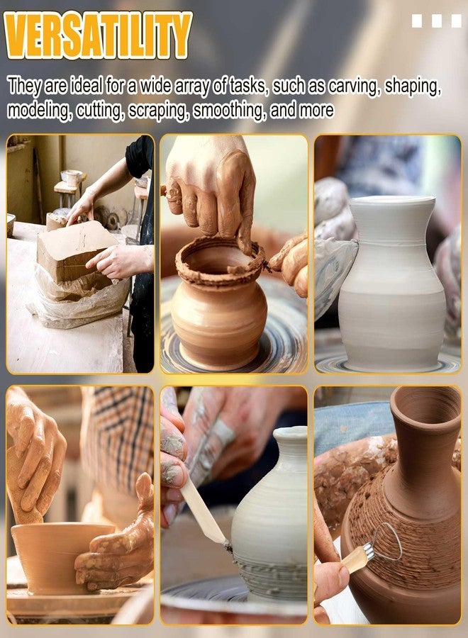 Leriton 40 Pcs Pottery Tool Kit Sculpting Clay Tool Includes Clay Cutting Modeling Trimming with Wooden Handles Carving Kit for School College Beginners Carving Shaping - Image 2