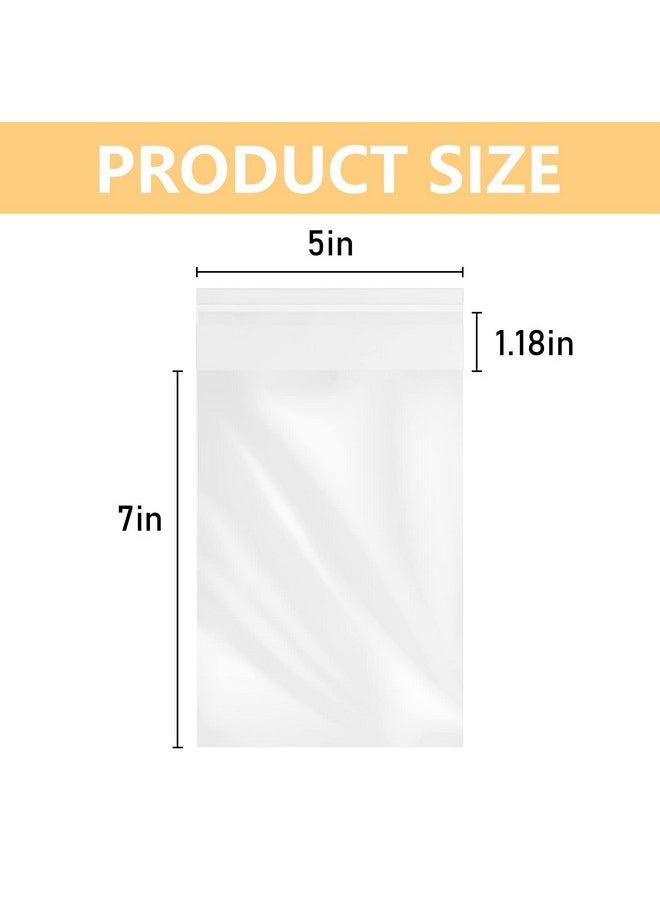 MoloTAR 200 Pcs 5''X 7'' Clear Resealable Cello/Cellophane Good For Bakeryadhesive Treat Candle Soap Cookie Poly Bags  - Image 2