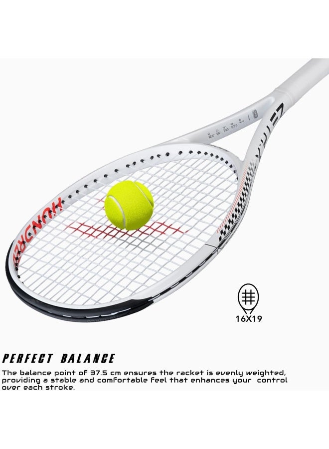HUNDRED Zeta X Strung Tennis Racket With Full Cover | 9 Points Head Heavy | Grip Size 2 (4 1/4 Inches) | 249 Grams (White) - Image 4