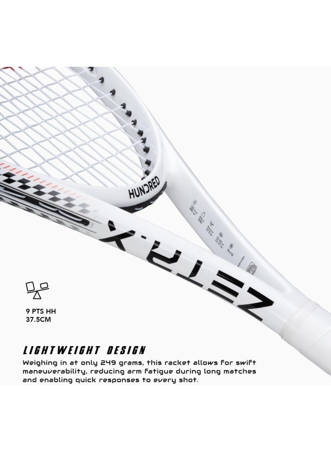 HUNDRED Zeta X Strung Tennis Racket With Full Cover | 9 Points Head Heavy | Grip Size 2 (4 1/4 Inches) | 249 Grams (White) - Image 3