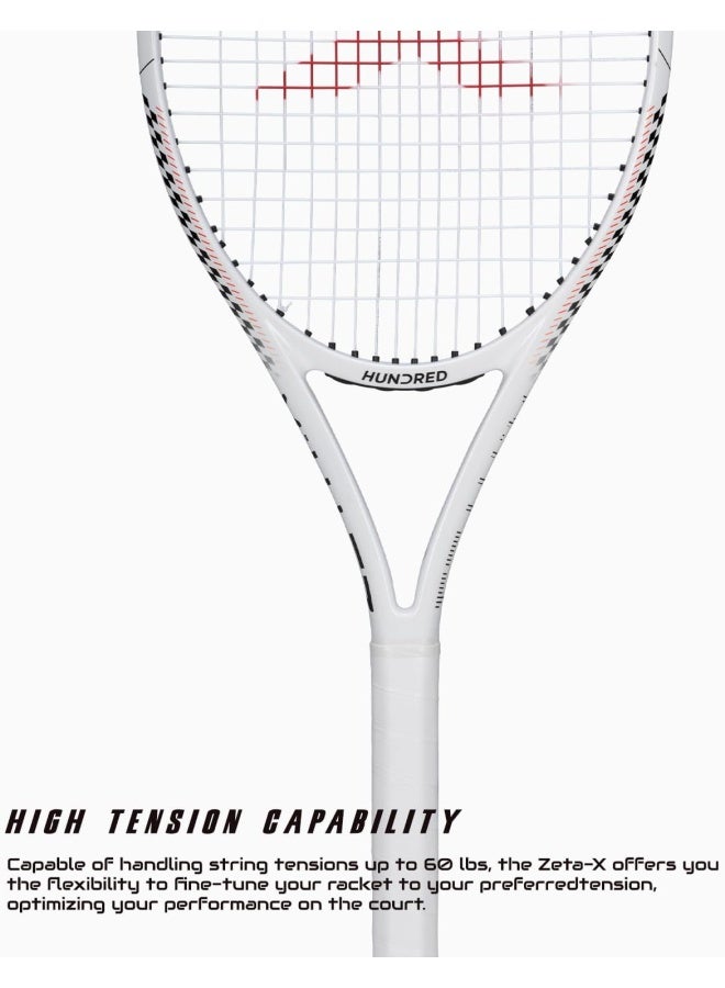 HUNDRED Zeta X Strung Tennis Racket With Full Cover | 9 Points Head Heavy | Grip Size 2 (4 1/4 Inches) | 249 Grams (White) - Image 5
