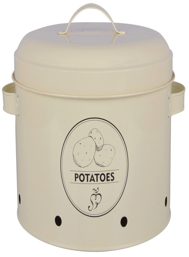 Esschert Design Potato Storage Tin, Metal,White - Image 1