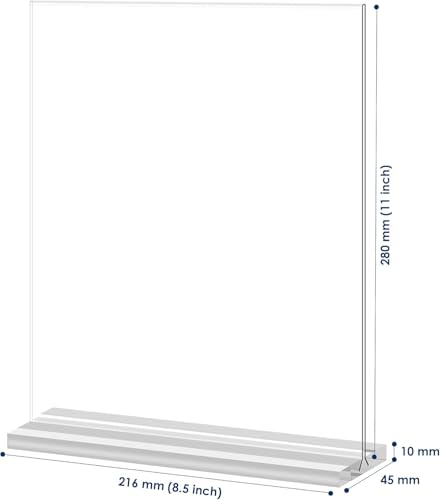 newnewshow 8.5x11 Clear Acrylic Sign Holder, Display Stand, Plastic Card Holder for Business, Office, Retail (3 Pack 8.5x11) - Image 3