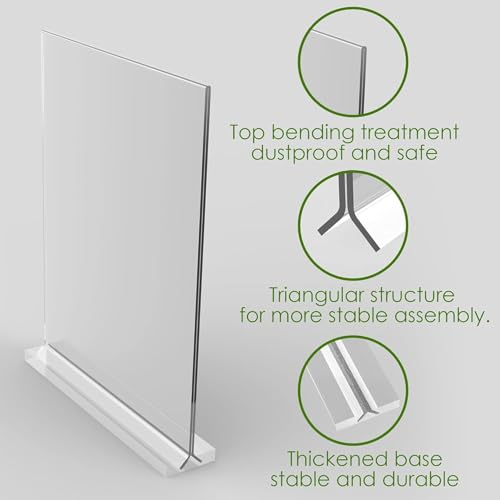 newnewshow 8.5x11 Clear Acrylic Sign Holder, Display Stand, Plastic Card Holder for Business, Office, Retail (3 Pack 8.5x11) - Image 5