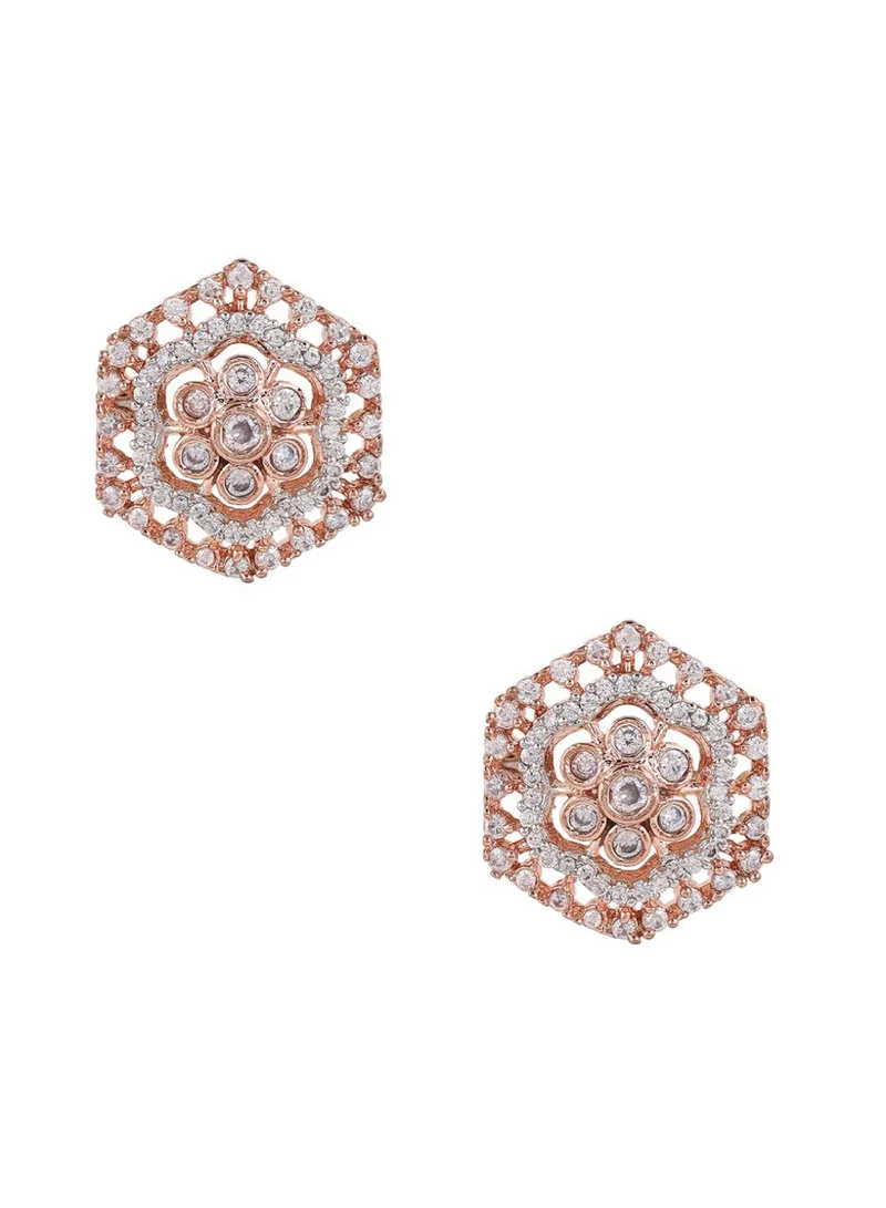 Priyaasi Rose Plated Contemporary Studs