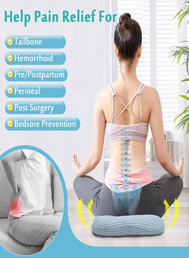 AOSSA Donut Pillow for Tailbone Pain Relief & Hemorrhoids - Coccyx Cushion for Bed Sores, Pregnancy, Post Surgery & Postpartum Recovery - Wheelchair Seat Cushion for Office, Car, Home Sofa & Travel - Image 3