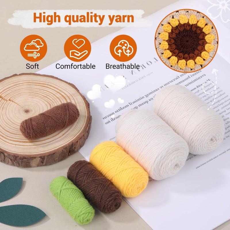 DIANZHU DIANZHU Crochet Kit for Beginners - Phonebag Crochet Starter Kit with Video Tutorials and Yarns, Hook, Accessories for Adult Knitting Craft DIY (Green) - Image 4