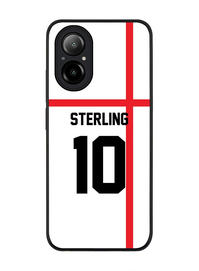 Stylizedd Rugged Black Edge Case for Realme C67 4G, Slim fit Case Thin Cover -  Football Team - England, Player Name - Sterling - Image 1