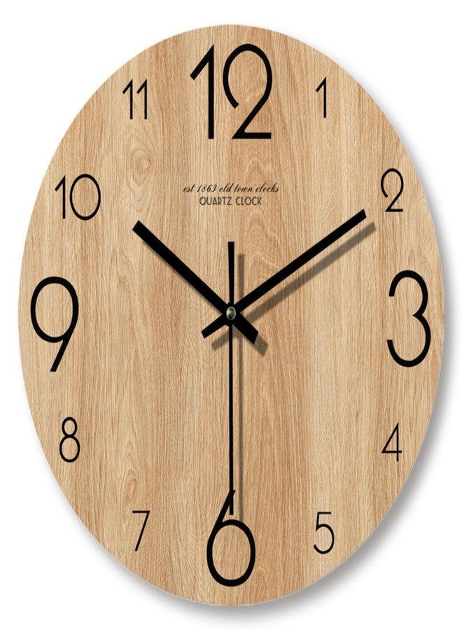 Gkwet 12 inch Vintage Wood Grain Simple Wall Clocks Silent Creative Living Room Decoration Wall Clock Modern Home Kitchen Wall Decor Clocks (E) - Image 1