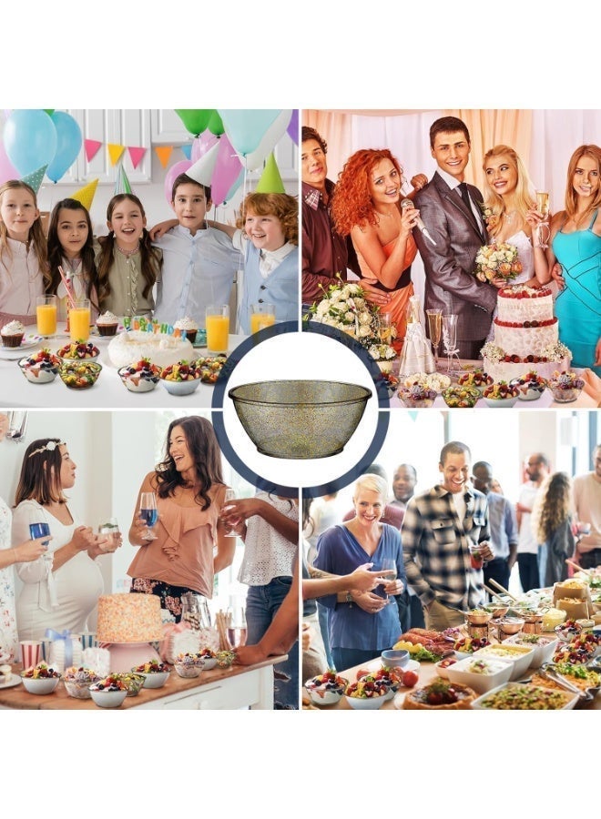 ChicAbode 100 Pack Mini Hard Plastic Bowls, 6oz Disposable Party Bowl, Glitter Bowls, Small Salsa Dessert Bowls, Ice Cream Candy Fruit Serving Bowls, for Wedding Birthday Valentine (Black) - Image 5