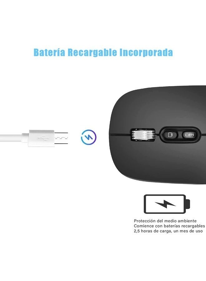 Captaintech Dual Mode Wireless Mouse – Bluetooth u0026 2.4G USB for Laptop/iPad/PC (MacOS/Windows/Android) | Includes USB Receiver - Image 5