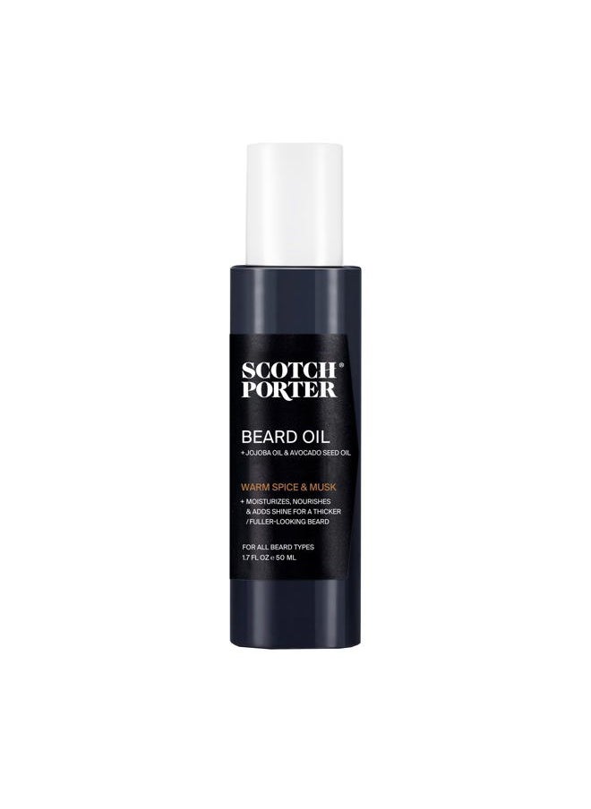 scotch porter Smoothing Beard Oil – Nourishing Oil Seals in Moisture & Smooths Flyaways for a Frizz-Free, Fuller/Healthier-Looking Beard with All-Day Shine – Original Scent, 1.7 oz. Bottle  - Image 1