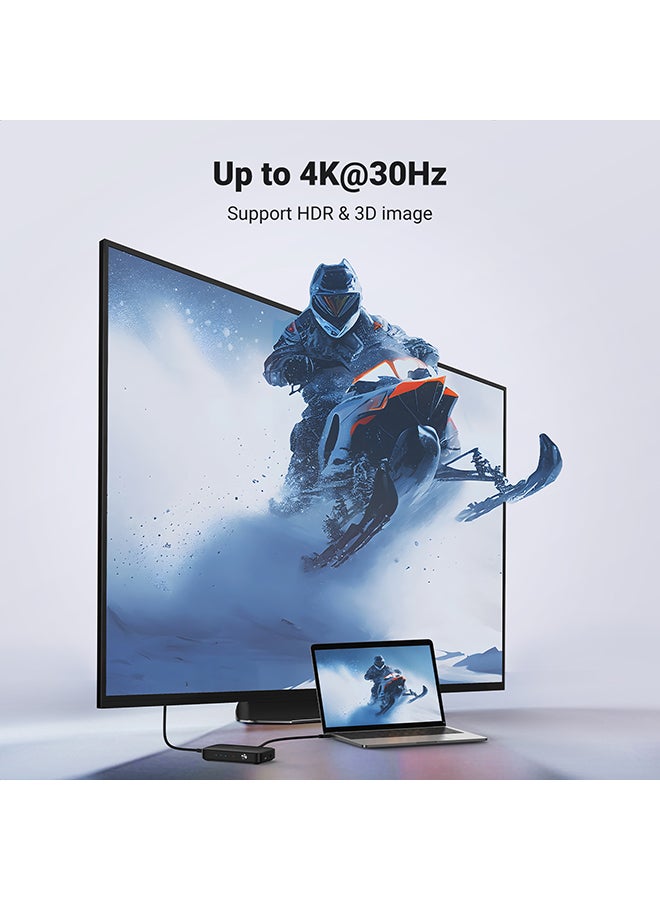 يو جرين محول تبديل 3 في 1 بمخرج HDMI، يدعم الموزع التبديل السهل بدقة 4K والنطاق الديناميكي العالي والدقة ثلاثية الأبعاد والمحتوى الرقمي ذا النطاق الترددي العالي (HDCP) ومتوافق مع تي في بوكس وجهاز الألعاب بلايستيشن 4 وإكس بوكس وأجهزة اللابتوب وأجهزة الكمبيوتر وأجهزة التلفزيون عالية الوضوح والبروجيكتور وشاشات العرض وما إلى ذلك - Image 4