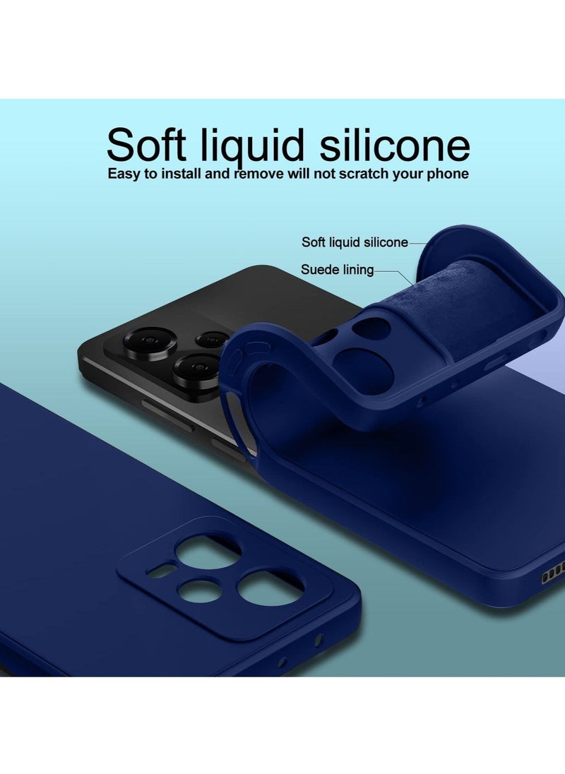 دبليو تيك جراب هاتف TPU رفيع للغاية من السيليكون السائل لهاتف Xiaomi Redmi Note 12 Pro 5G 2022 باللون الأزرق الداكن  - Image 3