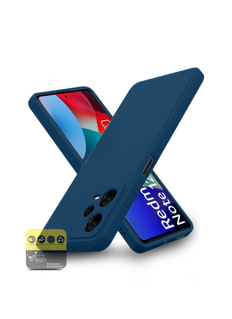 دبليو تيك جراب هاتف TPU رفيع للغاية من السيليكون السائل لهاتف Xiaomi Redmi Note 12 Pro 5G 2022 باللون الأزرق الداكن  - Image 1