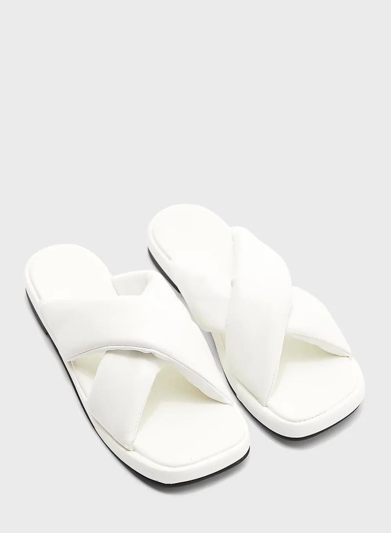 Truffle Cross Strap Sandals
