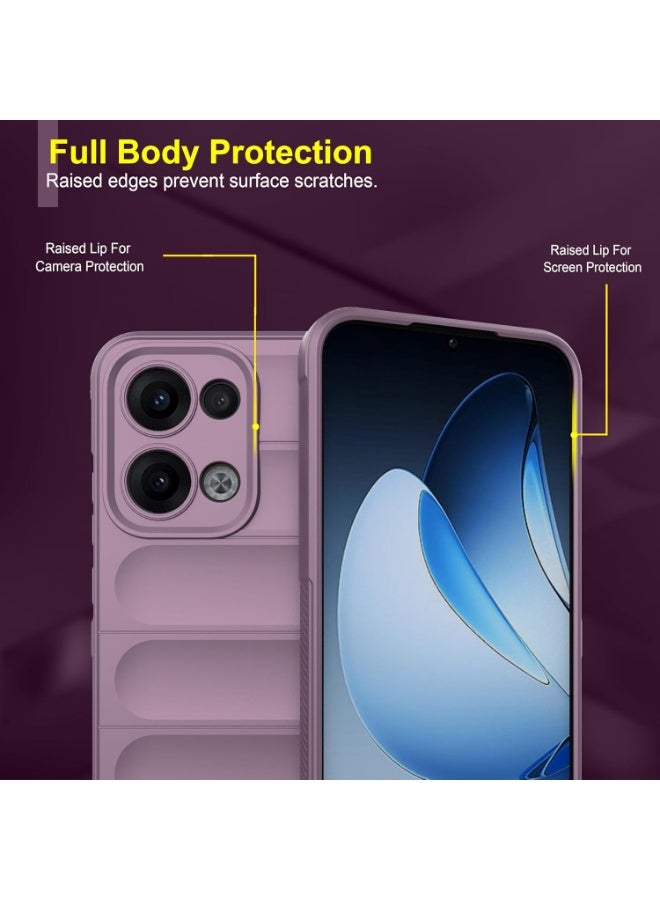 Premium Protection Back Silicone Case Compatible with Oppo Reno 13 5G Magic Shield Shockproof Case with Camera Protection (Lavender) - Image 5