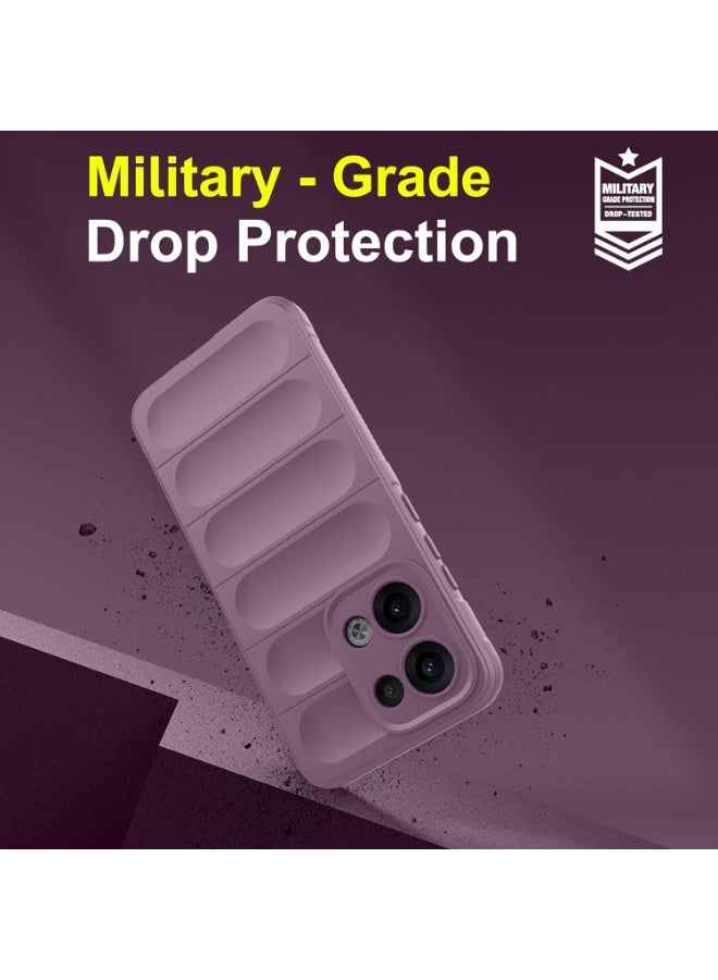 Premium Protection Back Silicone Case Compatible with Oppo Reno 13 5G Magic Shield Shockproof Case with Camera Protection (Lavender) - Image 3