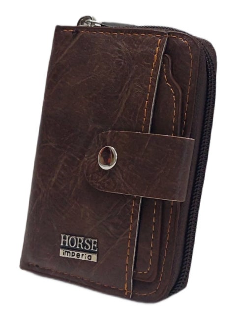 Small unisex leather wallet with extra separated card holder