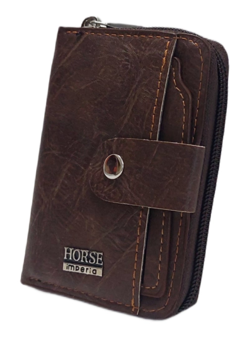 Small unisex leather wallet with extra separated card holder