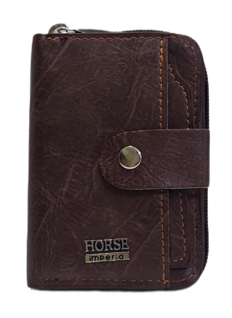 Small unisex leather wallet with extra separated card holder
